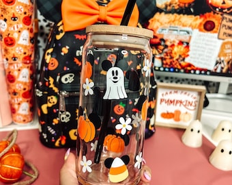 Disney Halloween Glass | Mickey Halloween Glass Cup | Halloween Disney Cup | Disney Halloween Cup | Spooky Glass Cup | Halloween Glass Cup