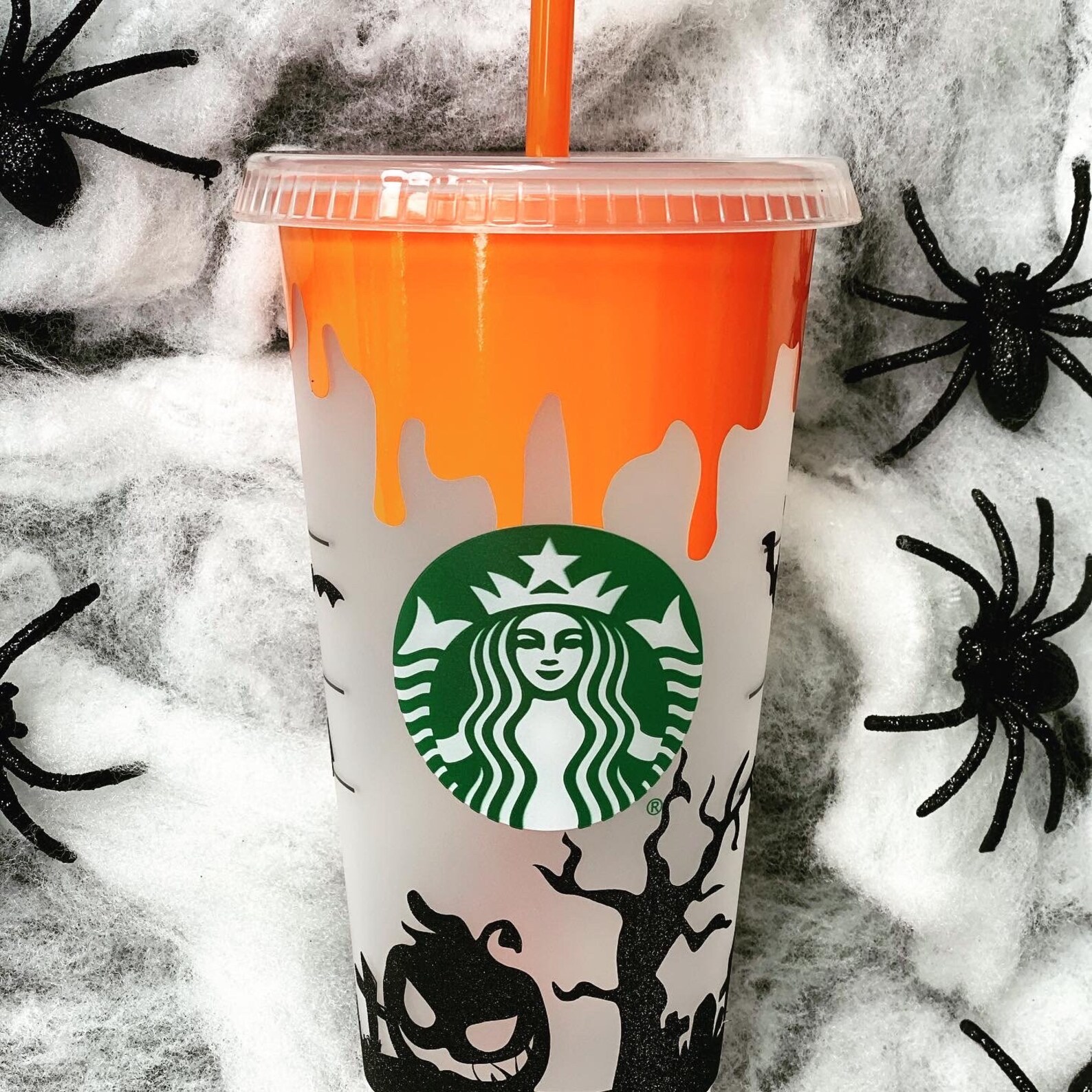 Starbucks Halloween Cup Halloween Drip Cup Spooky Etsy