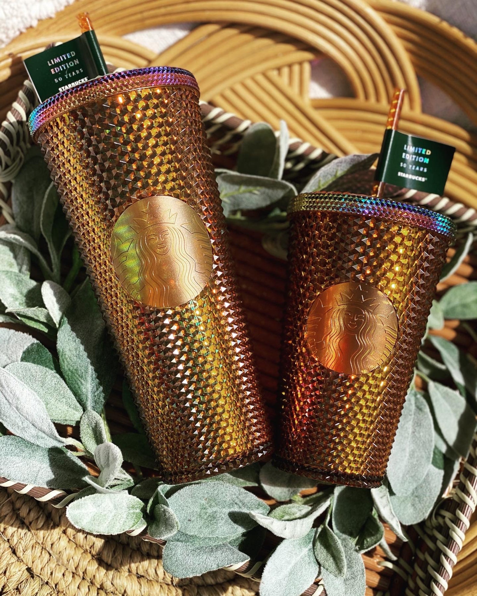 starbucks butter yellow studded tumbler