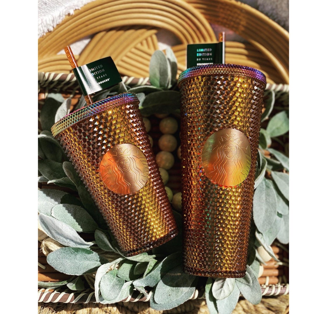 starbucks butter yellow studded tumbler