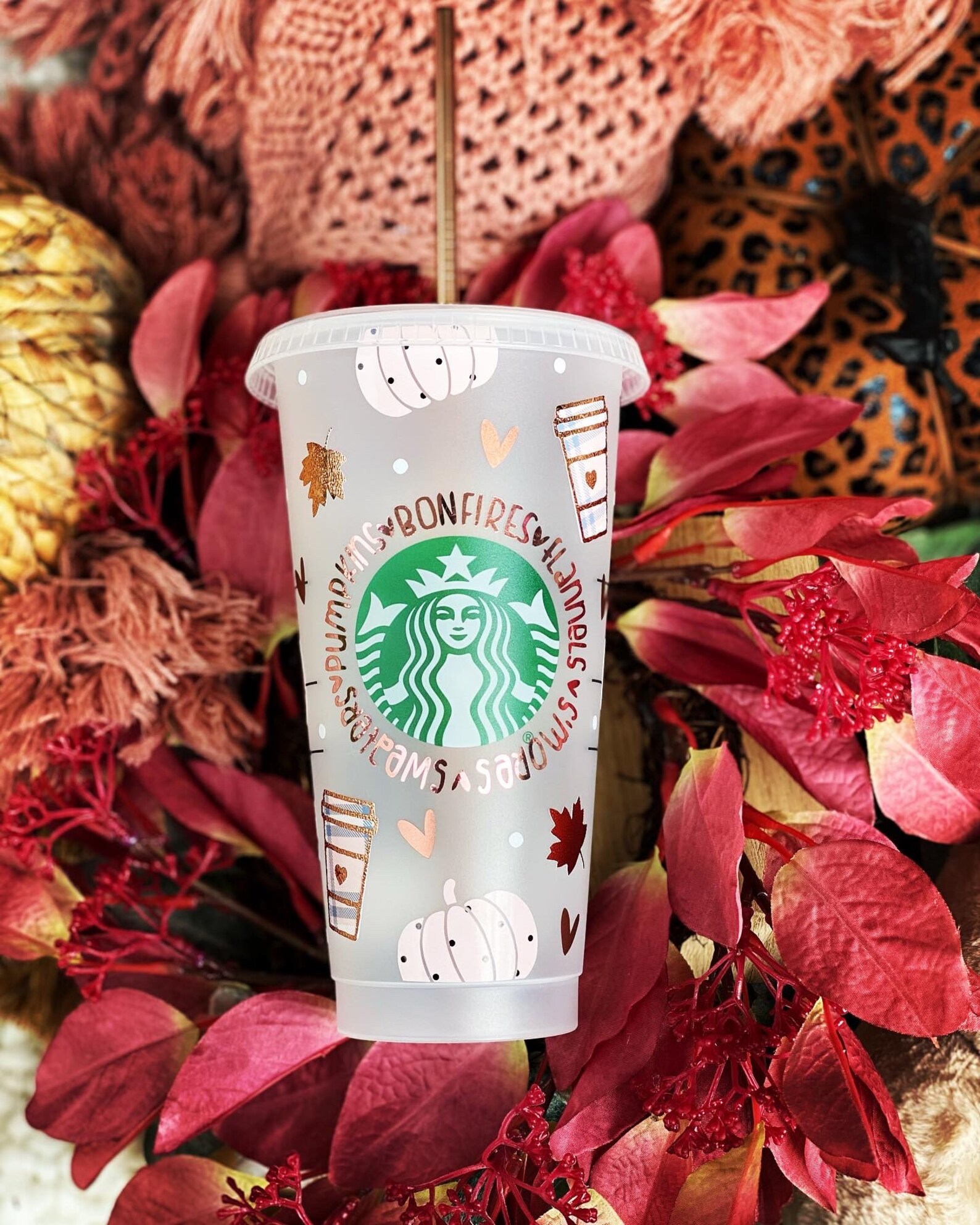 Fall Starbucks Cup Starbucks Fall Cup Pumpkin Starbucks Etsy