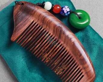 rosewood comb, women's special long hair, household gifts, hair care massage comb, portable comb, Customizable engraving