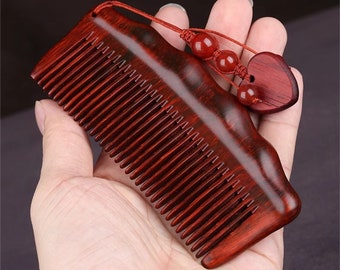 Natural rosewood comb anti-static household hair loss cute creative gift comb custom-engraved sandalwood comb