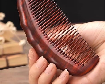Natural mahogany comb, sandalwood for women's household hair loss, anti-static massage comb, portable comb