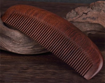 Sandalwood comb for women with long hair, extra large peach wood comb for home use to prevent hair loss and anti-static