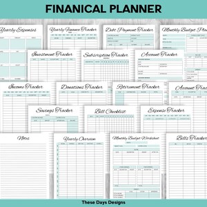 Financial Freedom Planner, Finance Planner, Budget Planner Printable, Budget Tracker, Financial Goal Tracker, Debt Snowball, Monthly Budget