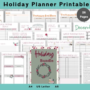 Holiday Bundle, Thanksgiving Planner, Christmas Planner, PDF Printable, Holiday Planner Printable, Holiday Organizer, Holiday Kit, Week Prep