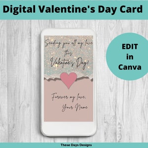 Electronic Valentine's Day eCard, Animated Card, Miss You card, electronic files, digital e card, boyfriend card, animated background,