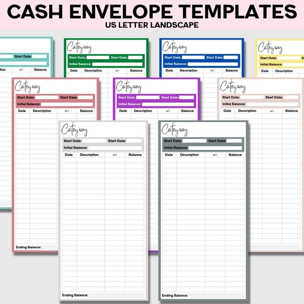 Cash Envelope Inserts, Cash Envelope System, Cash Tracker, Envelope Stuffing, Saving Envelope, Envelope Challenge, Spending Tracker