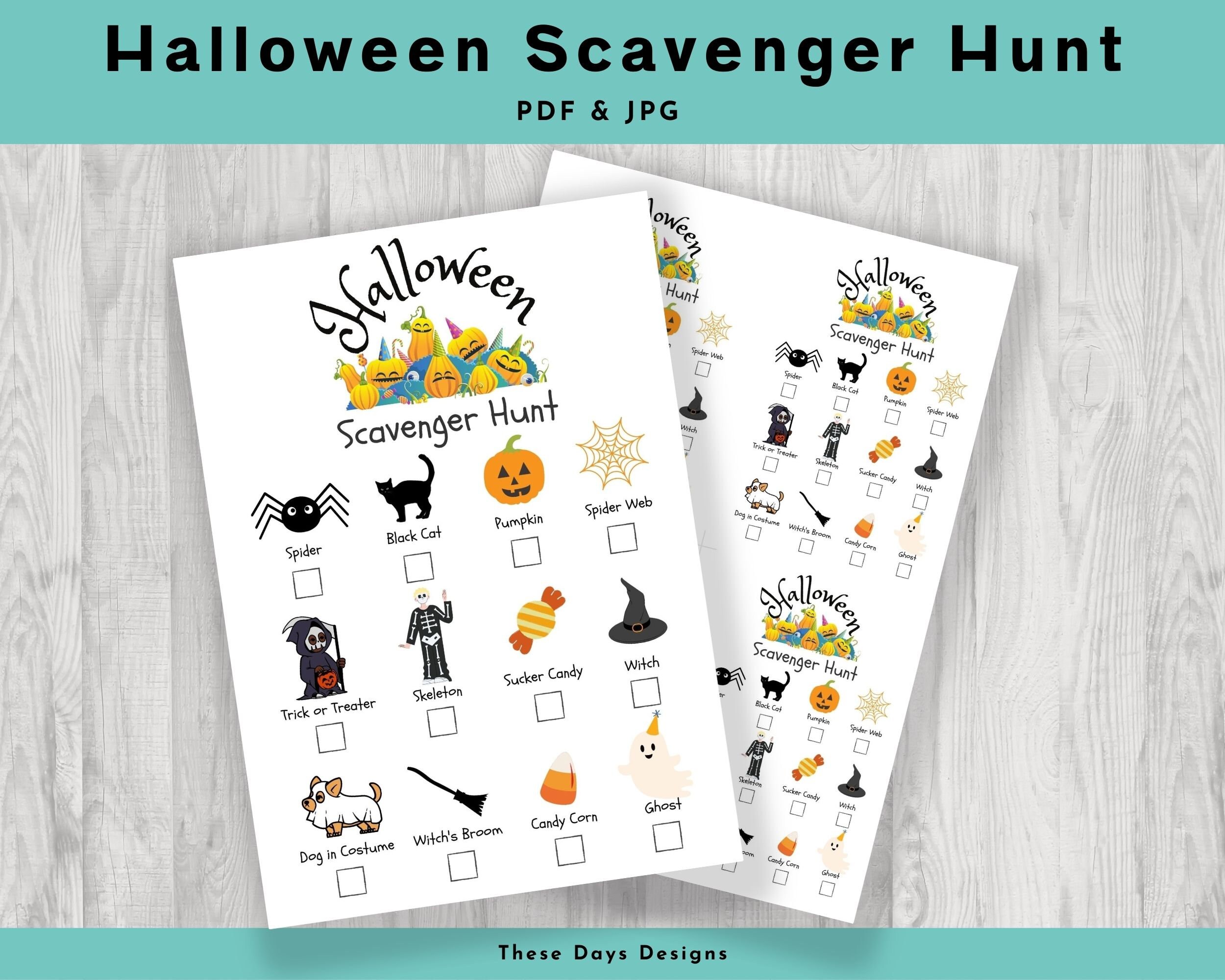 Halloween Scavenger Hunt Printable for Kids, Trick or Treat Scavenger ...