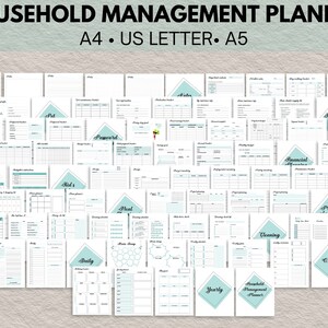 Home Management Printables, Household Binder, Home Organization Binder, Home Binder, Family Planner Digital, Mom Planner, Financial Planner