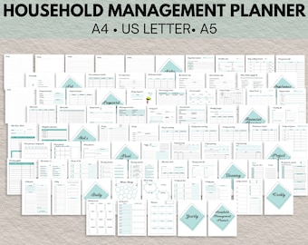 Imprimables de gestion de la maison, classeur de ménage, classeur d'organisation de la maison, classeur de maison, planificateur familial numérique, planificateur de maman, planificateur financier