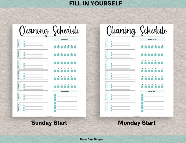Editable Cleaning Schedule, Printable Cleaning Checklist, Cleaning ...
