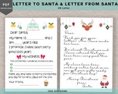 Dear Santa Letter Printable Template, Editable Letter From Santa, Christmas Wish List, Christmas Activity for Kids, Christmas List to Santa