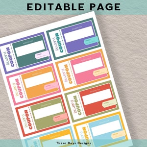 Editable Kids Coupons, Printable Reward Coupons for Kids, Coupon Book ...
