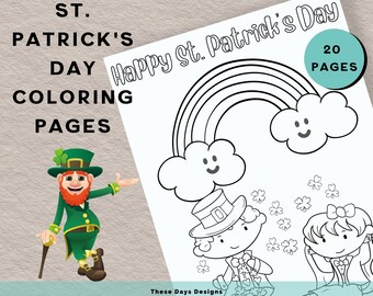 St. Patrick's Day Malbuch zum Ausdrucken, Malbuch PDF, Malvorlagen, St. Paddy's Day, für Kinder
