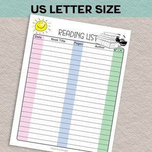 Summer Reading Log for Kids, Reading Tracker, Reading Challenge ...