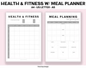 Health Tracker, Printable, Fitness Tracker PDF, Family Meal Planner, Exercise Log, Grocery List, Diet Planner, Weight Loss Planner, Menu