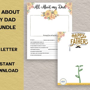 All About My Dad Questionnaire, Father Questionnaire, Dad Handprint Art, Printable Gifts, Father's Day gift, Personalized gift, Best Dad