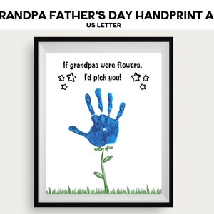 Grandpa Father&#39;s Day Handprint Craft, Handprint Art Printable, Kids handprint, child handprint, gift from grandkids, handprint gift,