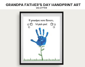 Grandpa Father's Day Handprint Craft, Handprint Art Printable, Kids handprint, child handprint, gift from grandkids, handprint gift,