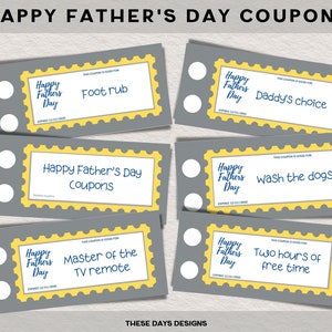 Father&#39;s Day Dad Coupon Book, Printable Gift Idea, Last Minute Gift, Printable Dad Gift, Best Dad Gift, from son, from daughter