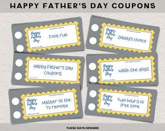 Father's Day Dad Coupon Book, Printable Gift Idea, Last Minute Gift, Printable Dad Gift, Best Dad Gift, from son, from daughter