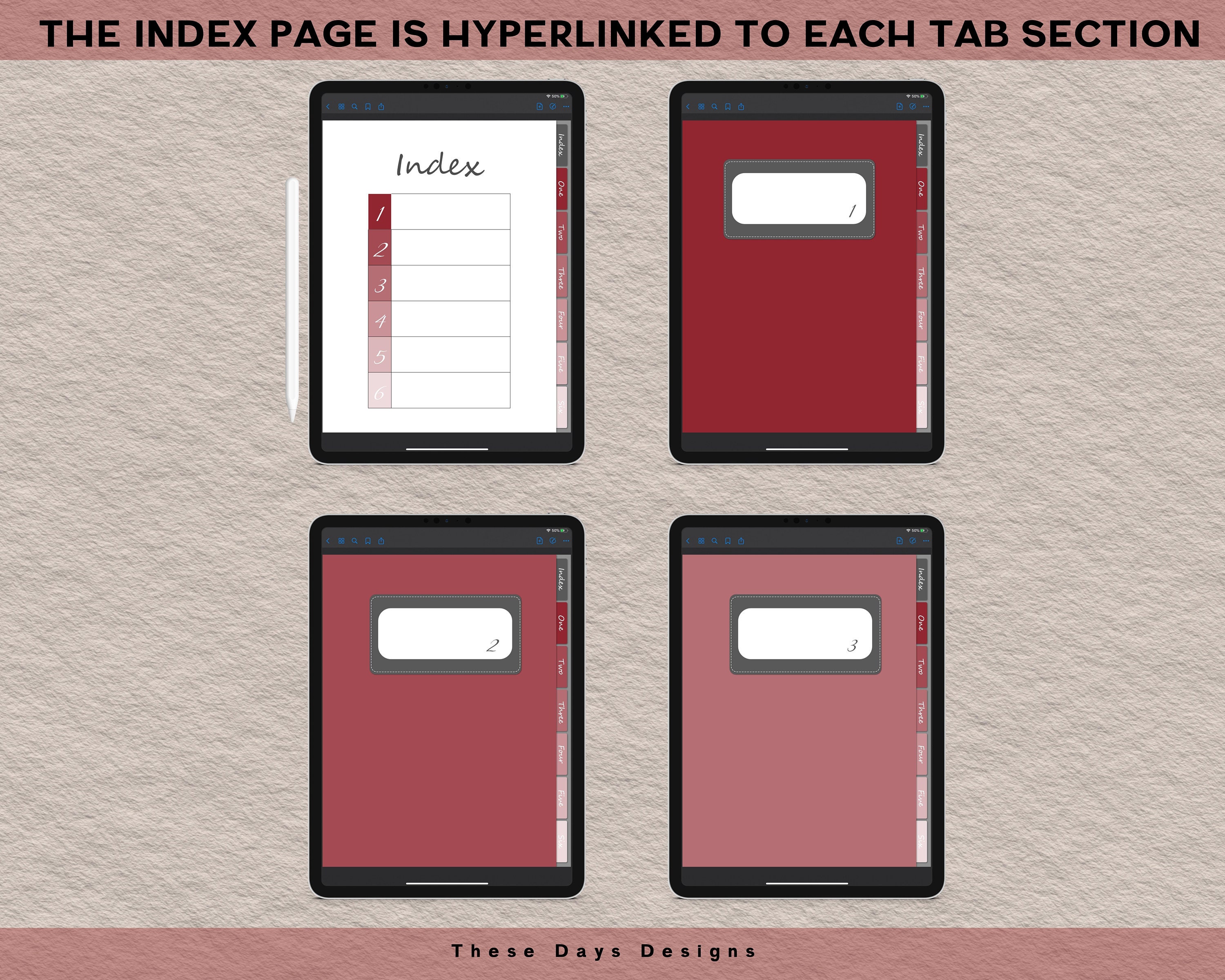 Good Notes Red Notebook Paper Red Digital Notebook, Digital Notebook Goodnotes, Student Notebook, 6 ...
