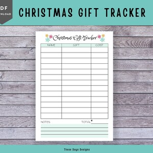 Christmas Gift Tracker, Christmas List, Printable, Holiday Gift Tracker, Gift Organizer, Christmas Budget, Christmas Checklist, holiday gift