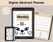 Cat Digital Planner, Undated Daily Planner Journal, Cat Themed, iPad Planner with Precropped Digital Stickers, Cat lovers Gift, cat sticker