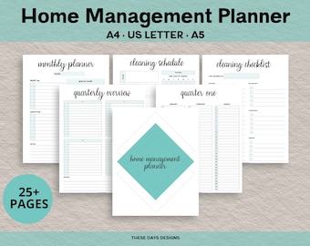 Household Management Binder, Home Management, Meal Planning, Monthly Budget, Monthly Bill Tracker, mom planner, clean home planner