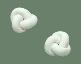 eternity knot earrings, white knot earrings, eternity knot studs, eternity knot gifts, wedding dress accesories, something old earrings