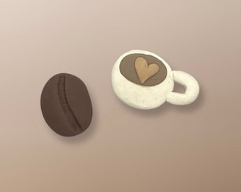 Coffee Earrings, food earrings, coffee bean earrings, cappuccino earrings, starbucks earrings, latte earrings, drink earrings, hot coco