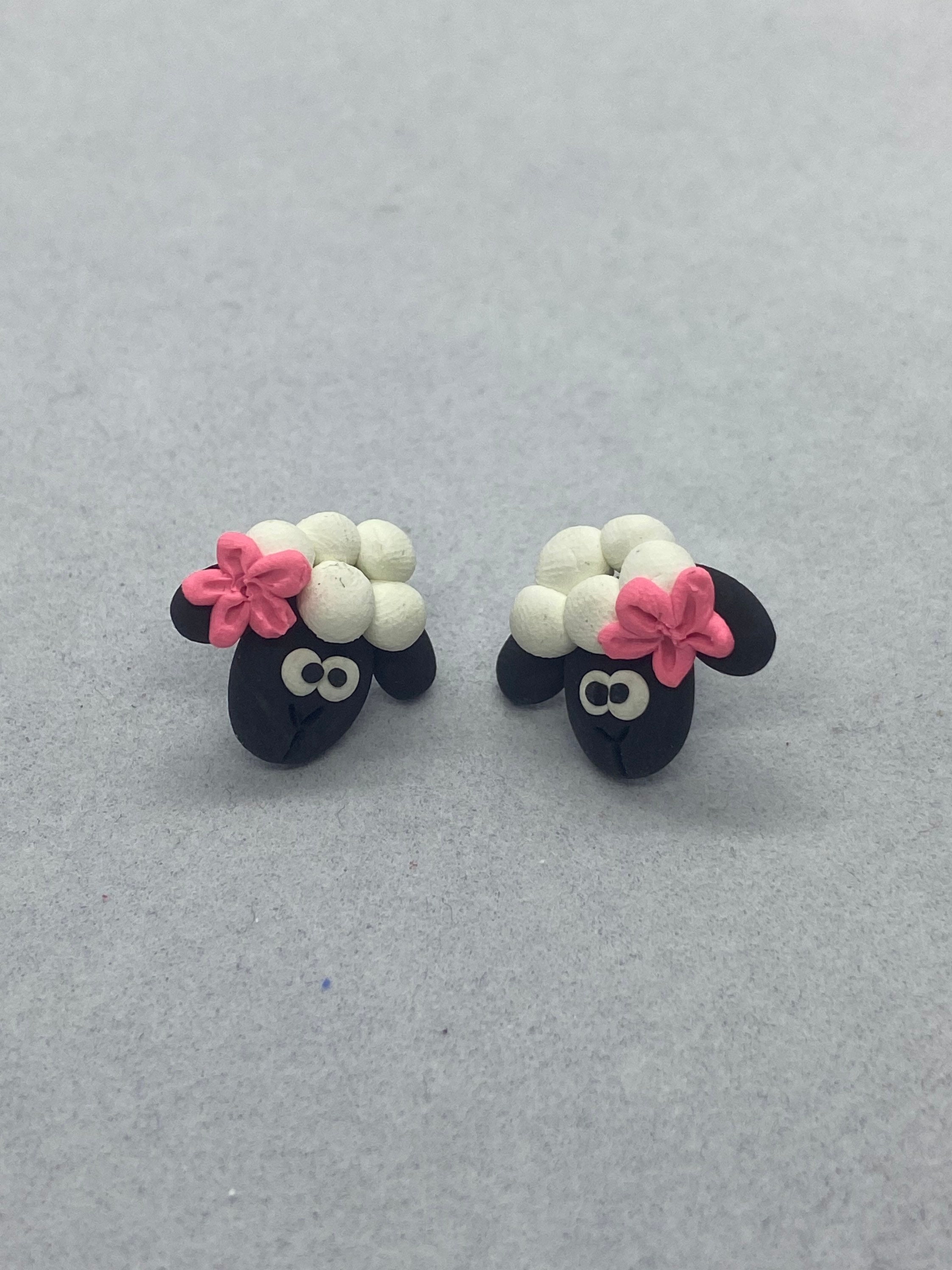 Sheep Earrings Lamb Earrings Animal Earrings Polymer Clay Etsy