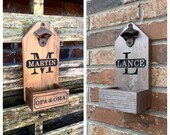 Personalized Bottle Opener, Bottle Wall Mount With Cap Catcher, Groomsmen Bottle Opener, Groomsmen Beer Gift, Cast Iron Bottle Opener