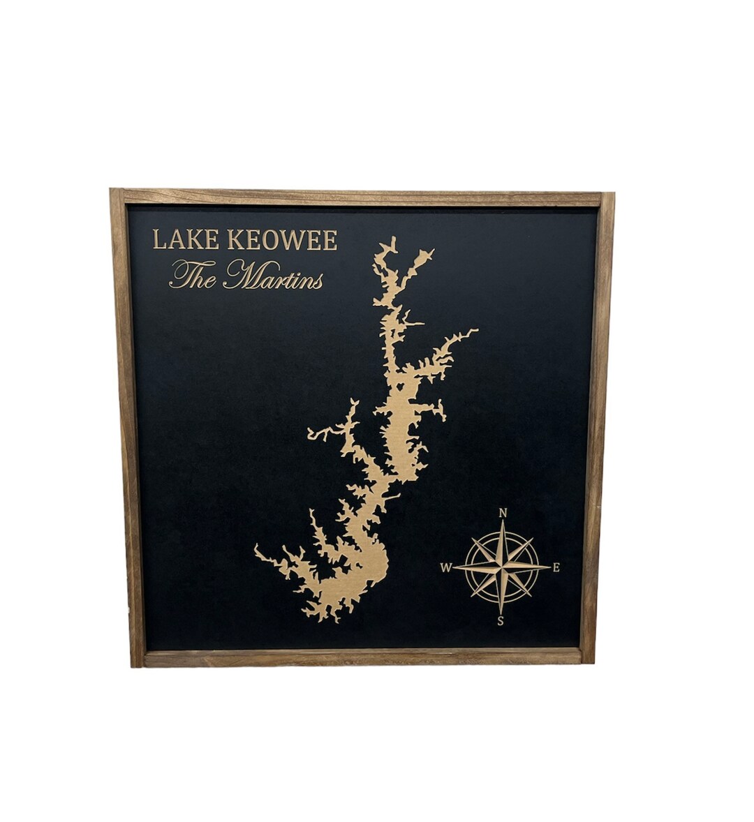 Engraved Lake Keowee Map Custom Lake Map Personalized Etsy