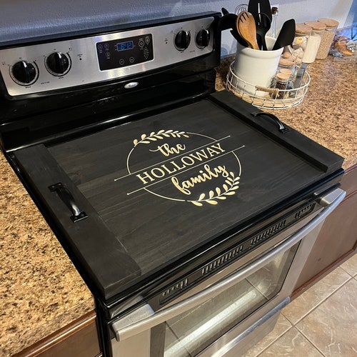 Stove Top Cover Woodnoodle Boardelectric Stove Coverkitchen Etsy