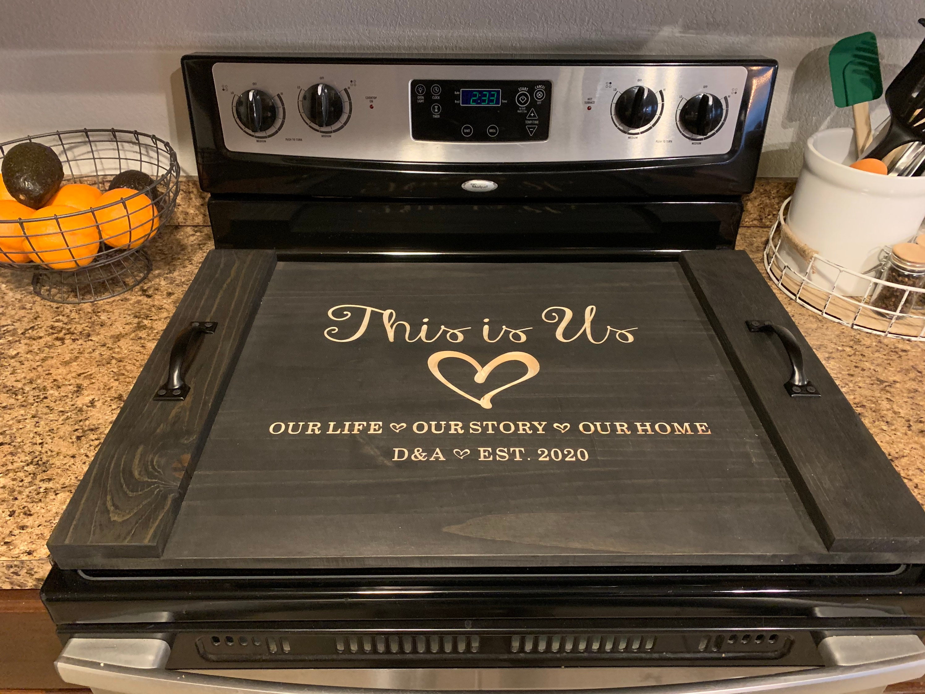 Stove Top Cover CNC Engraved Stove Cover Farmhouse Kitchen Etsy