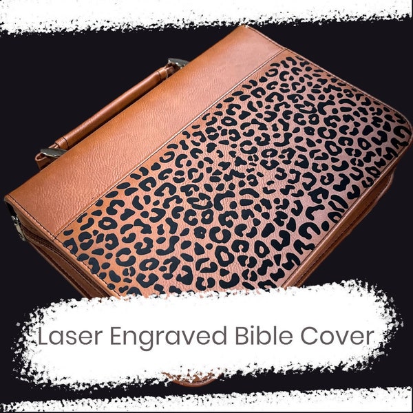 Personalized Leather Bible Cover, Laser Engraved Bible Cover, Customized Leather Book Cover, Leather Engraving, Bible Case