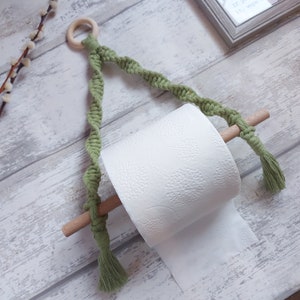 Macrame toilet roll holder, Boho toilet roll hanger, Macrame bathroom decor