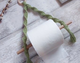 Macrame toilet roll holder, Boho toilet roll hanger, Macrame bathroom decor, Boho bathroom
