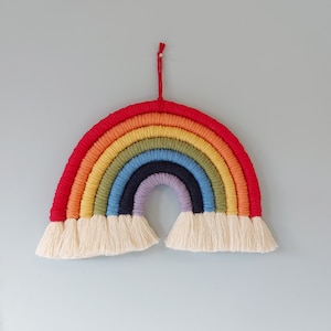 Large macrame rainbow, Nursery rainbow decoration, Children&#39;s room decor, Home decor, Nursery decor, New baby gift