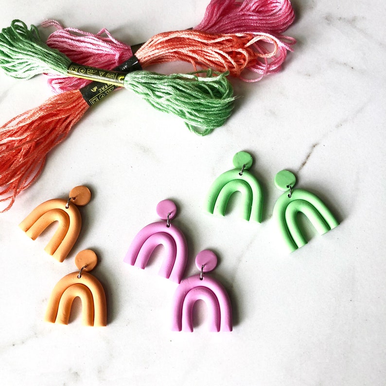 Rainbow Clay Polymer Dangle