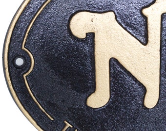 Cast Iron Norton Road Holder Motorbike Black/gold Oval Metal Sign