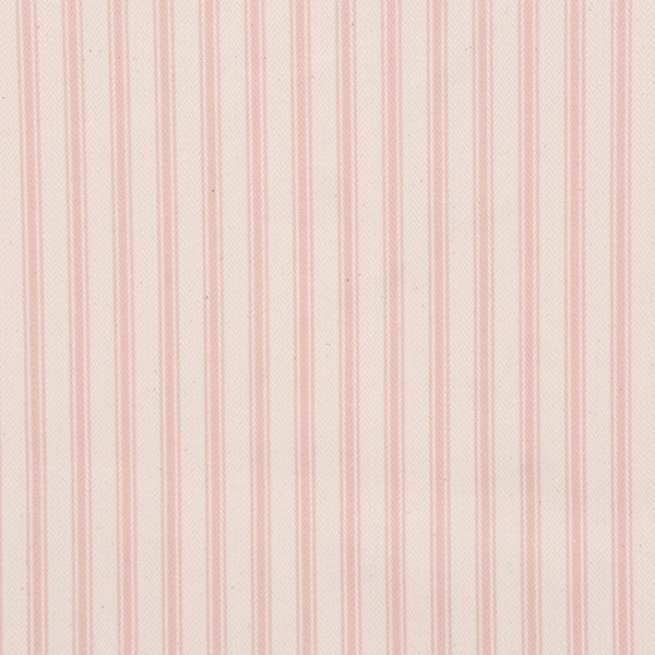Kent Ticking Stripe Pink Fabric | Cotton Blend | Herringbone | Curtains Cushions Upholstery. Sold by the metre - A4 Sample