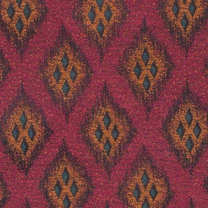 Clearance Malay Jacquard FR Magenta Fabric | Polyester Blend | Ikat | Geometric | Curtains Cushions Soft Furnishings Upholstery. Per metre