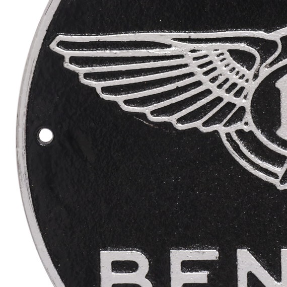 Cast Iron Metal Sign Bentley Wall Plaque Automobile Garage Vintage