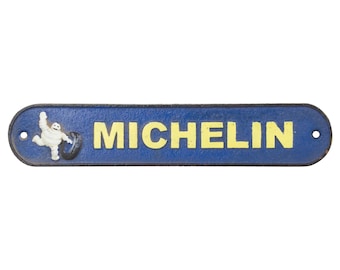 Cast Iron Metal Sign Michelin 50cm Blue/Yellow Wall Plaque Automobile Garage Vintage Retro Sign Gift Home Man Cave