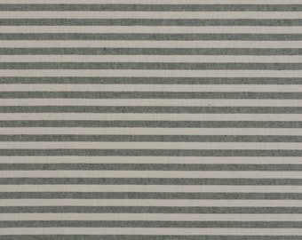 Cambridge Stripe Green Double Width Fabric | Cotton Blend | Woven | Curtains Cushions Upholstery. Sold by the metre - A4 Sample.