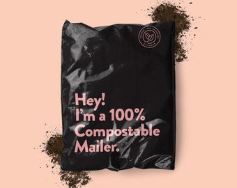 100% Compostable Mailers - Made from Plant Materials - PBAT, PLAT - Plastic FREE - Fully Biodegradable - 2 Sizes!